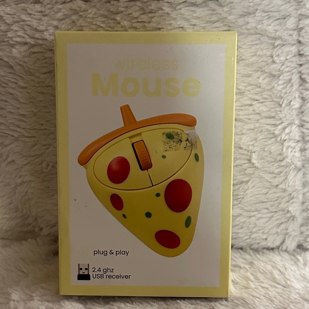 Wireless Pizza Slice USB Mouse - Yellow